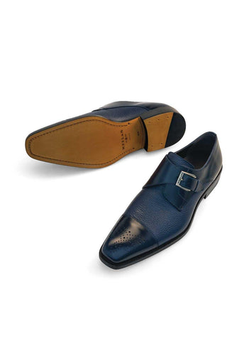 Mezlan Phoenix Leather & DeerSingle Monk-Strap