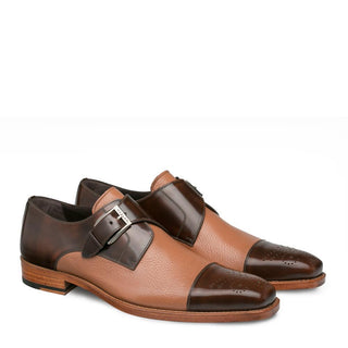 Mezlan Phoenix Men's Shoes Camel Deer-Skin / Calf-Skin Leather Monk-Straps Loafers 16505 (MZ3191)-AmbrogioShoes