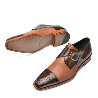 Mezlan Phoenix Men's Shoes Camel Deer-Skin / Calf-Skin Leather Monk-Straps Loafers 16505 (MZ3191)-AmbrogioShoes