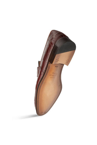 Mezlan Piccolo 4954-J Alligator Split-Toe Penny Loafers (MZ3661)