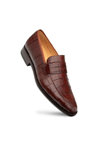 Mezlan Piccolo 4954-J Alligator Split-Toe Penny Loafers (MZ3661)