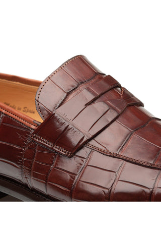 Mezlan Piccolo 4954-J Alligator Split-Toe Penny Loafers (MZ3661)