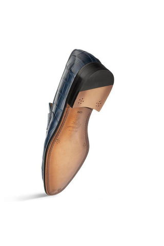 Mezlan Piccolo 4954-J Alligator Split-Toe Penny Loafers (MZ3661)