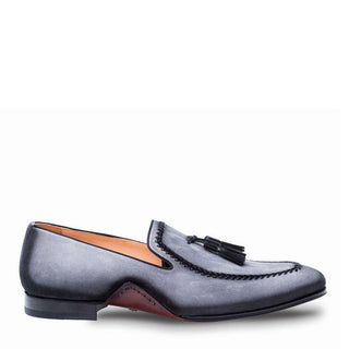 Mezlan Plazza Mens Luxury Shoes Grey Suede Loafers 8452 (MZ2612)-AmbrogioShoes