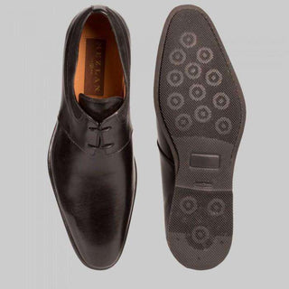 Mezlan Portsmouth Mens Luxury Shoes Black Burnished Calfskin Oxfords (MZW2891)-AmbrogioShoes