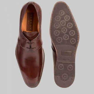 Mezlan Portsmouth Mens Luxury Shoes Brown Burnished Calfskin Oxfords (MZW2890)-AmbrogioShoes