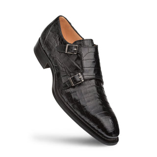 Mezlan Prague Men's Luxury Designer Shoes Black Crocodile Loafers (MZ2216)-AmbrogioShoes