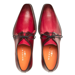 Mezlan Principe 20842 Men's Shoes Burgundy & Rust Patina Leather Derby (MZ3684)-AmbrogioShoes