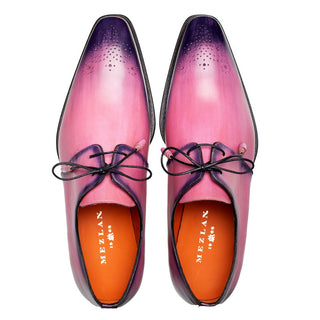 Mezlan Principe 20842 Men's Shoes Pink Patina Leather Derby Oxfords (MZ3644)-AmbrogioShoes