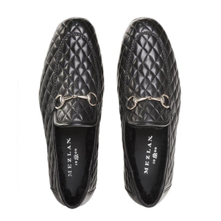 Mezlan R20136 Men's Shoes Quilted Calf-Skin Leather Horsebit Loafers (MZ3407)-AmbrogioShoes