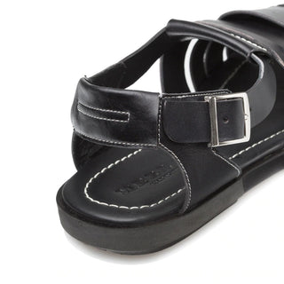 Mezlan R20257 Men's Shoes Black Calf-Skin Leather Fisherman Sandals (MZ3462)-AmbrogioShoes