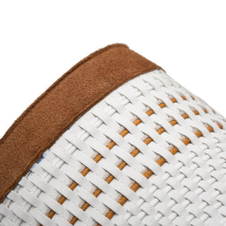 Mezlan R20258 Men's Shoes White Multi Woven Leather Slip-On Sandals (MZ3460)-AmbrogioShoes