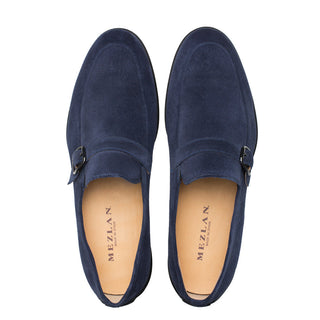 Mezlan R20313 Men's Shoes Blue Suede Leather Loafers (MZ3441)-AmbrogioShoes