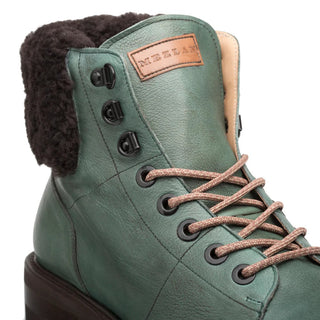 Mezlan R20412 Men's Shoes Green Calf-Skin Leather Shearling Alpine Boots (MZ3550)-AmbrogioShoes