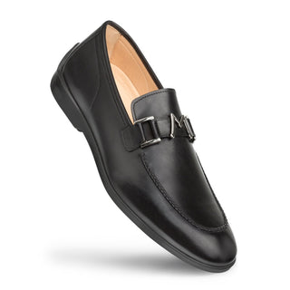 Mezlan R20487 Men's Shoes Black Calf-Skin Leather Slip-On Driver Loafers (MZ3637)-AmbrogioShoes