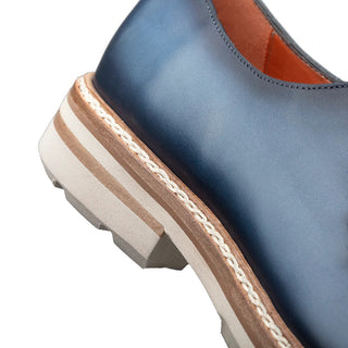 Mezlan R20615 Men's Shoes Blue Calf-Skin Leather Lightweight Derby Oxfords (MZ3597)-AmbrogioShoes