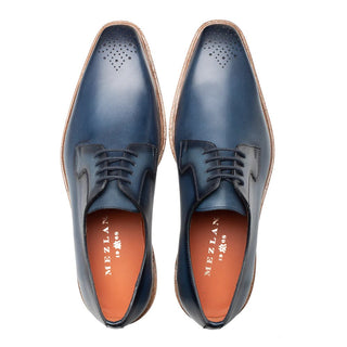 Mezlan R20615 Men's Shoes Blue Calf-Skin Leather Lightweight Derby Oxfords (MZ3597)-AmbrogioShoes