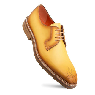 Mezlan R20615 Men's Shoes Yellow Calf-Skin Leather Lightweight Derby Oxfords (MZ3596)-AmbrogioShoes