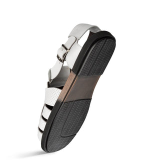 Mezlan R20666 Men's Shoes White Calf-Skin Leather Fisherman Sandals (MZ3625)-AmbrogioShoes