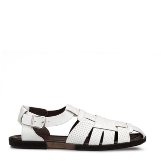 Mezlan R20666 Men's Shoes White Calf-Skin Leather Fisherman Sandals (MZ3625)-AmbrogioShoes