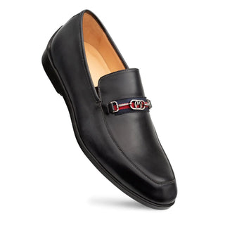 Mezlan R20722 Men's Shoes Black Calf-Skin Leather Slip On Loafers (MZ3606)-AmbrogioShoes