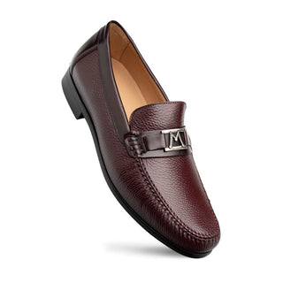 Mezlan R7384 Men's Shoes Burgundy Deer-Skin Leather Dress Moccasin Loafers (MZ3586)-AmbrogioShoes