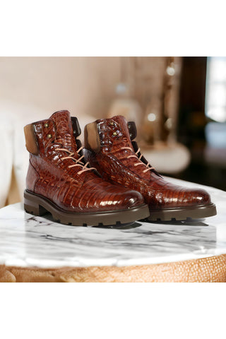 Mezlan RX4855F Crocodile / Suede Rugged Boots (MZ3552)