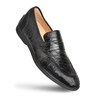 Mezlan RX4874-C Men's Shoes Black Crocodile Leather Casual Slip On Loafers (MZ3559)-AmbrogioShoes