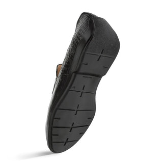 Mezlan RX4874-C Men's Shoes Black Crocodile Leather Casual Slip On Loafers (MZ3559)-AmbrogioShoes