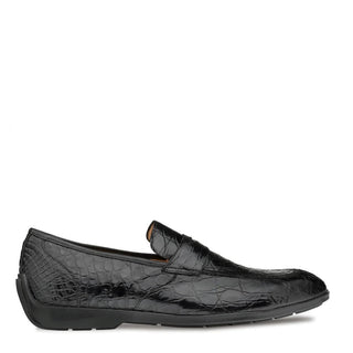 Mezlan RX4874-C Men's Shoes Black Crocodile Leather Casual Slip On Loafers (MZ3559)-AmbrogioShoes