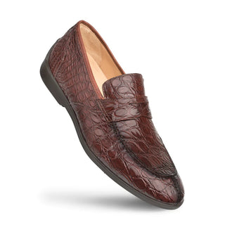 Mezlan RX4874-C Men's Shoes Brown Crocodile Leather Casual Slip On Loafers (MZ3558)-AmbrogioShoes