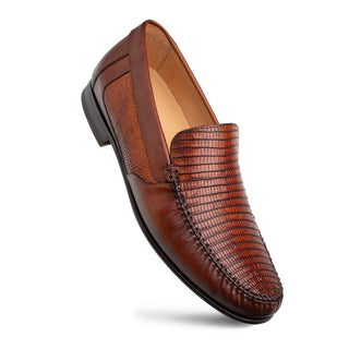 Mezlan RX738-L Men's Shoes Cognac Exotic Lizard / Nappa Leathers Moccasin Loafers (MZ3701)-AmbrogioShoes