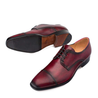 Mezlan Republic Men's Shoes Burgundy Calf-skin Leather Oxfords 9053 (MZ3042)-AmbrogioShoes