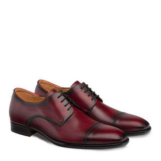 Mezlan Republic Men's Shoes Burgundy Calf-skin Leather Oxfords 9053 (MZ3042)-AmbrogioShoes