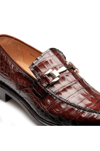 Mezlan Rhodas Crocodile Horse-Bit Loafer