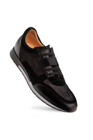 Mezlan Riumar Suede & Linen Sneaker