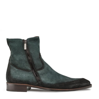 Mezlan S20030 Men's Shoes Green Suede Leather Asymmetric Ankle Boots (MZ3385)-AmbrogioShoes