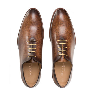 Mezlan S20034 Men's Shoes Tan Patina Leather Dress-Casual Wholecut Oxfords (MZ3439)-AmbrogioShoes