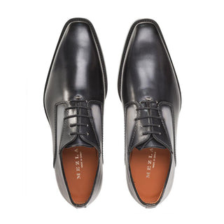 Mezlan S20045 Men's Shoes Two-Tone Graphite & Gray Calf-Skin Leather Dress Oxfords (MZ3425)-AmbrogioShoes