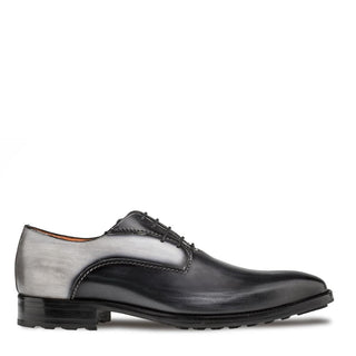 Mezlan S20045 Men's Shoes Two-Tone Graphite & Gray Calf-Skin Leather Dress Oxfords (MZ3425)-AmbrogioShoes