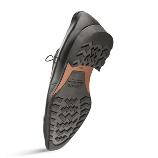 Mezlan S20069 Men's Shoes Black Deer-Skin / Calf-Skin Leather Derby Oxfords (MZ3398)-AmbrogioShoes