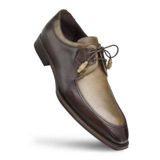 Mezlan S20126 Men's Shoes Brown & Olive Patina Leather Split-Toe Derby Oxfords (MZ3411)-AmbrogioShoes