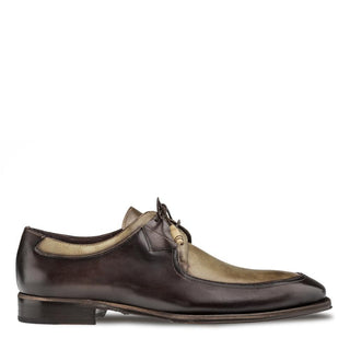 Mezlan S20126 Men's Shoes Brown & Olive Patina Leather Split-Toe Derby Oxfords (MZ3411)-AmbrogioShoes