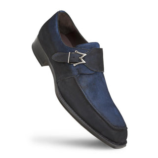 Mezlan S20127 Men's Shoes Electric Blue Suede Leather Monk-Strap Loafers (MZ3383)-AmbrogioShoes