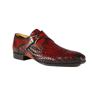 Mezlan S20271 Men's Shoes Woven / Calf-Skin Leather Opanka Monk-Straps Loafers (MZ3484)-AmbrogioShoes