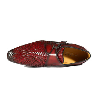 Mezlan S20271 Men's Shoes Woven / Calf-Skin Leather Opanka Monk-Straps Loafers (MZ3484)-AmbrogioShoes