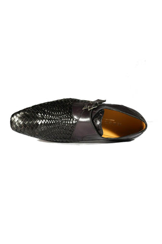 Mezlan S20271 Woven / Calf-Skin Leather Opanka Monk-Straps Loafers (MZ3484)-AmbrogioShoes