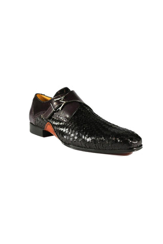 Mezlan S20271 Woven / Calf-Skin Leather Opanka Monk-Straps Loafers (MZ3484)-AmbrogioShoes