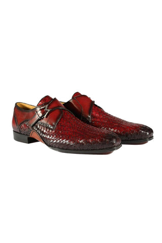 Mezlan S20271 Woven / Leather Opanka Monk-Straps Loafers (MZ3484)