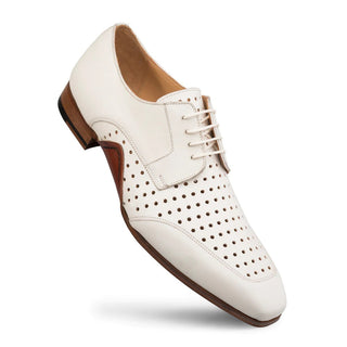 Mezlan S20273 Men's Shoes Bone Perforated Calf-Skin Leather Opanka Derby Oxfords (MZ3470)-AmbrogioShoes